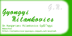 gyongyi milankovics business card